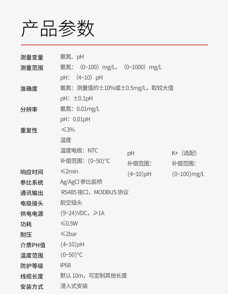 产品参数