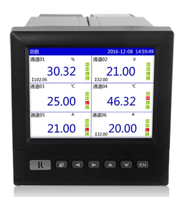 赢咖5MIK-R4000D 1-16路 5.6英寸 蓝屏智能无纸电压功率电量记录仪